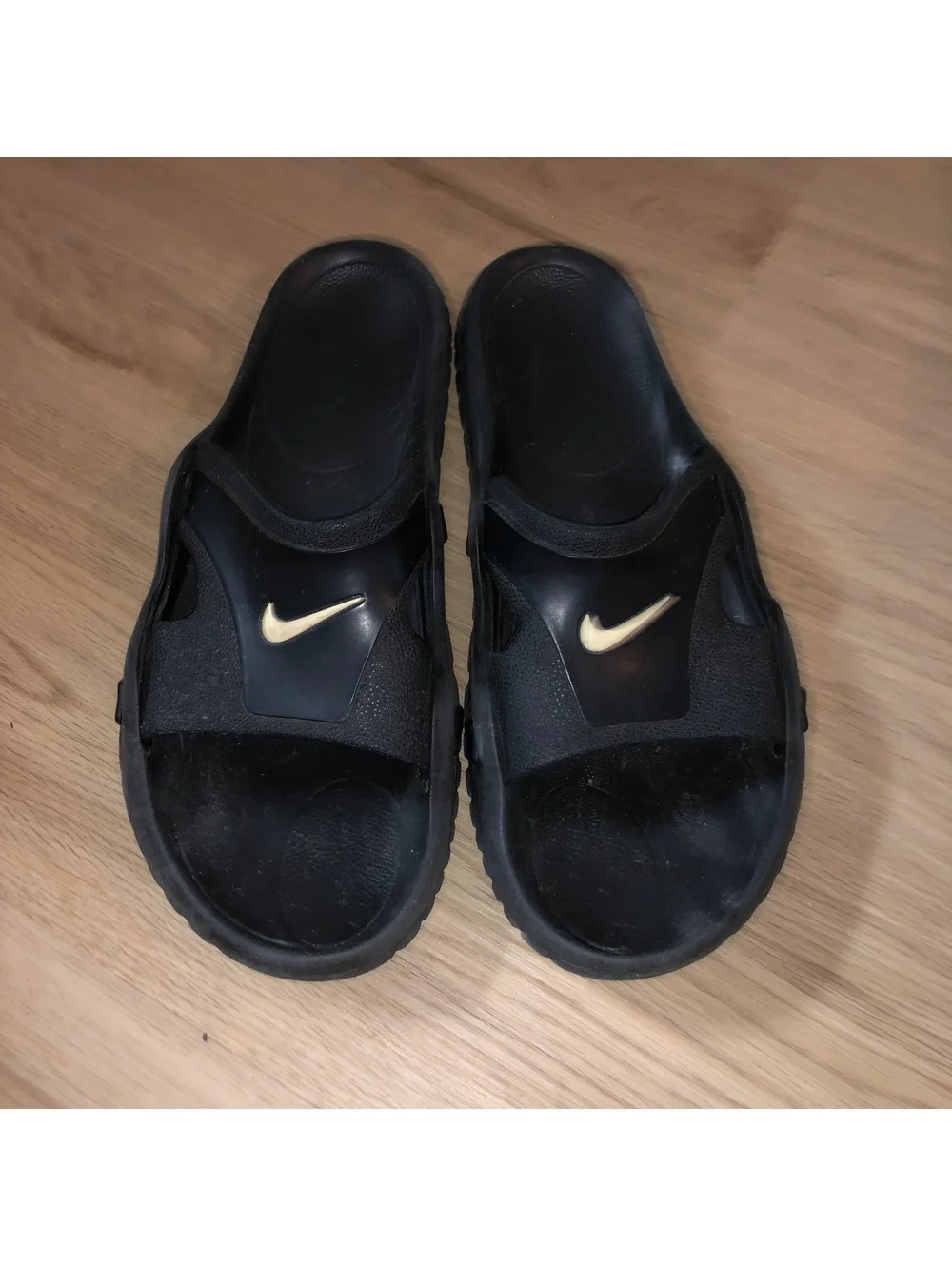 VINTAGE Y2K NIKE BLACK WHITE GETA SANDALS SLIDES MENS SIZE 13